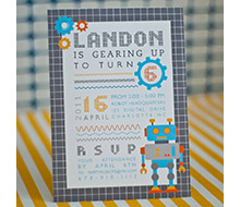 Robot Birthday Party Printable Invitation